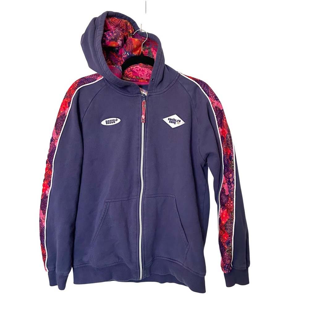 Olympics 2014 russia Bosco Sochi Purple Zip up hoodie kids 2xl women's small/xs
